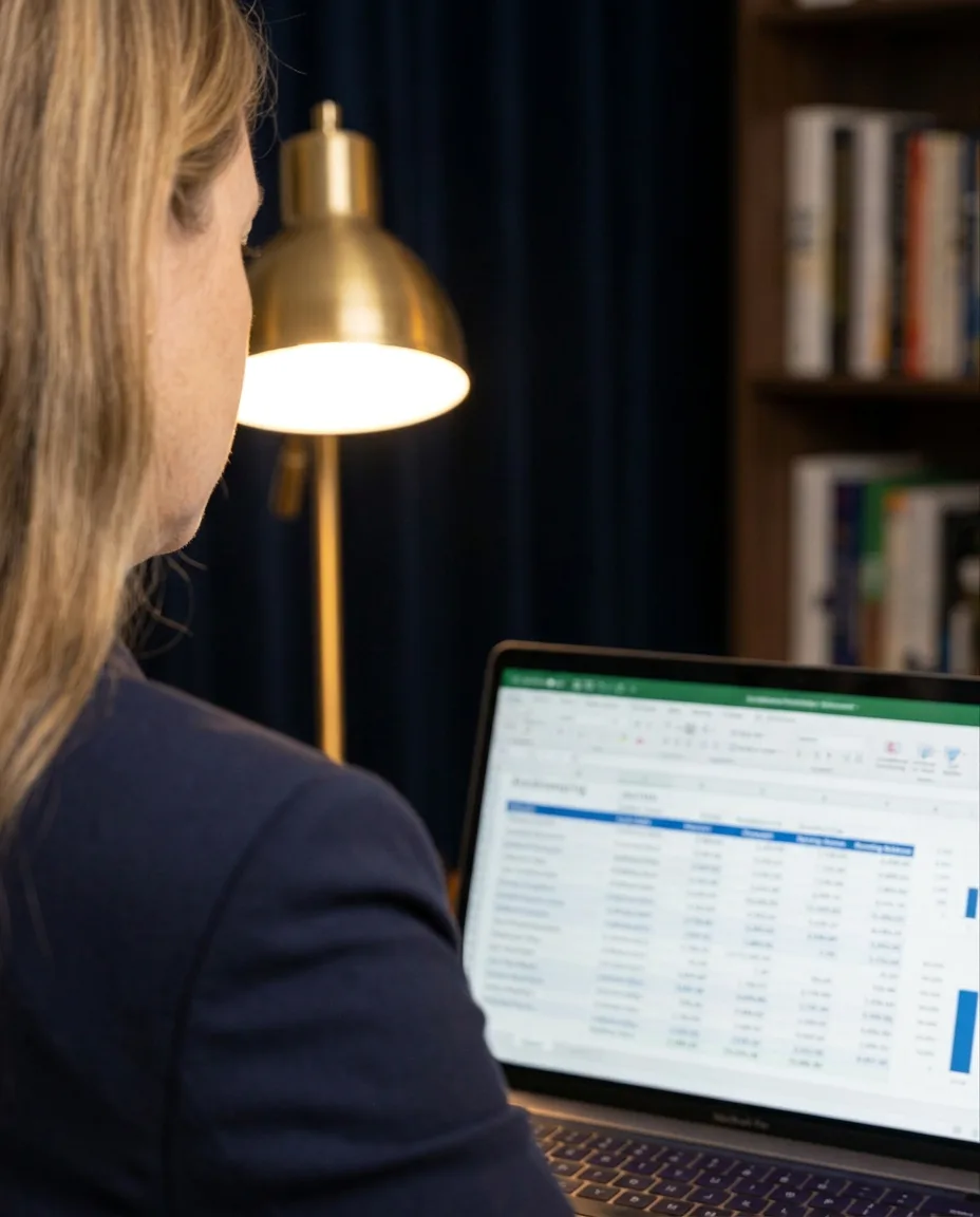 Organized bookkeeping records on a tidy workspace